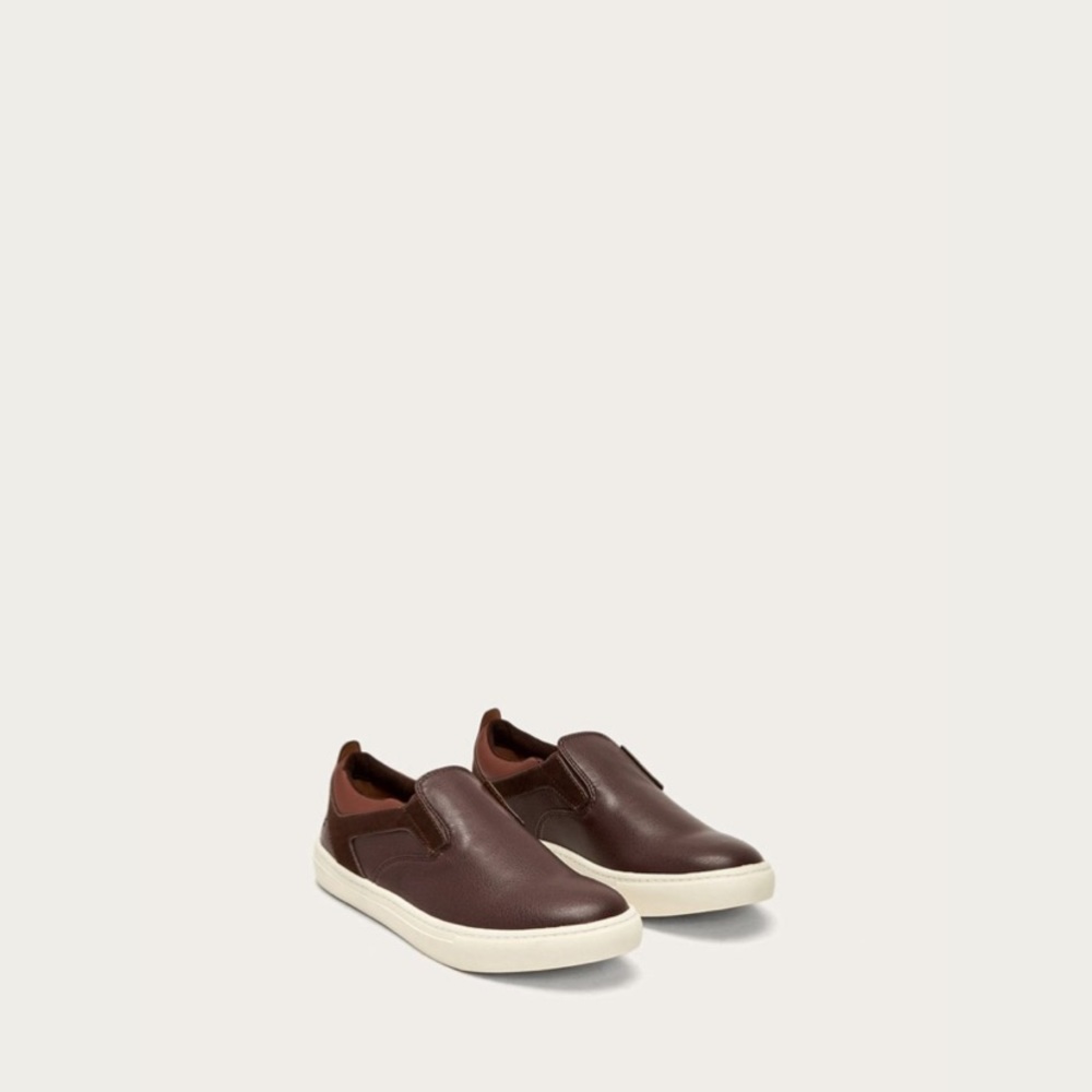 Frye slip on sneakers shoes brown 13